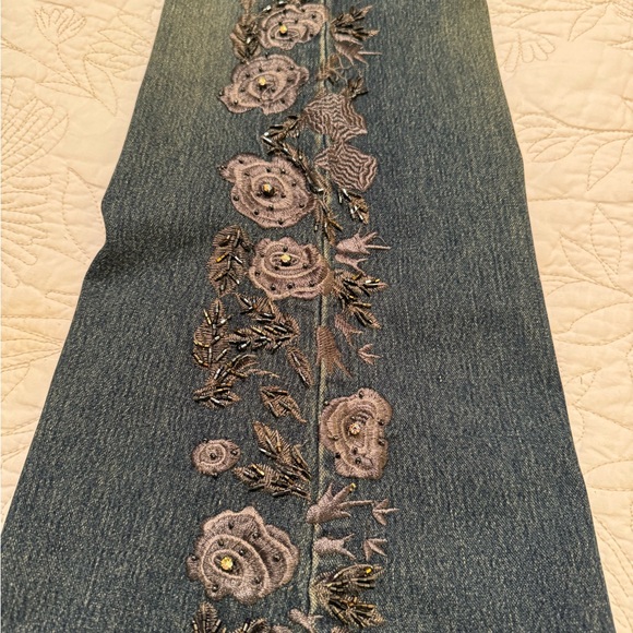 Vintage flared GoldName Jeans , French brand . embroidered with beading - Picture 6 of 11